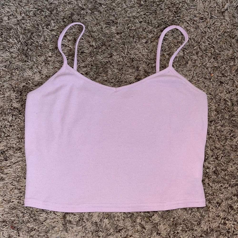 pink crop tank top